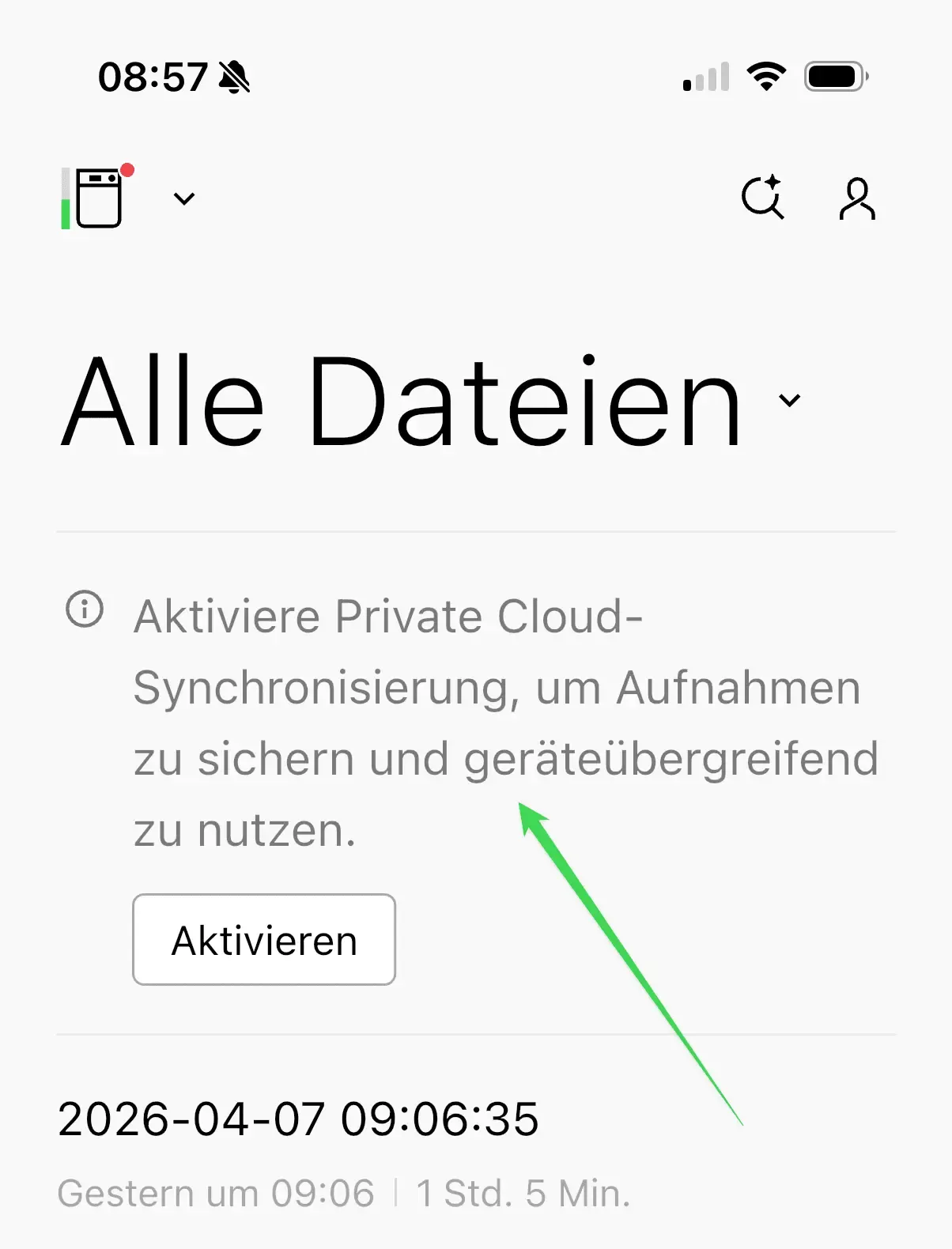 Plaud Cloud-Synchronisierung deaktiviert lassen